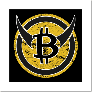 Bitcoin Logo Vintage Bull HODL Cryptocurrency Trading Posters and Art